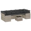 vidaXL 8-tlg. Garten-Sofagarnitur mit Kissen Hellgrau Poly Rattan