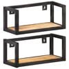 vidaXL Wandregale 2 Stk. 40 cm Raues Mangoholz