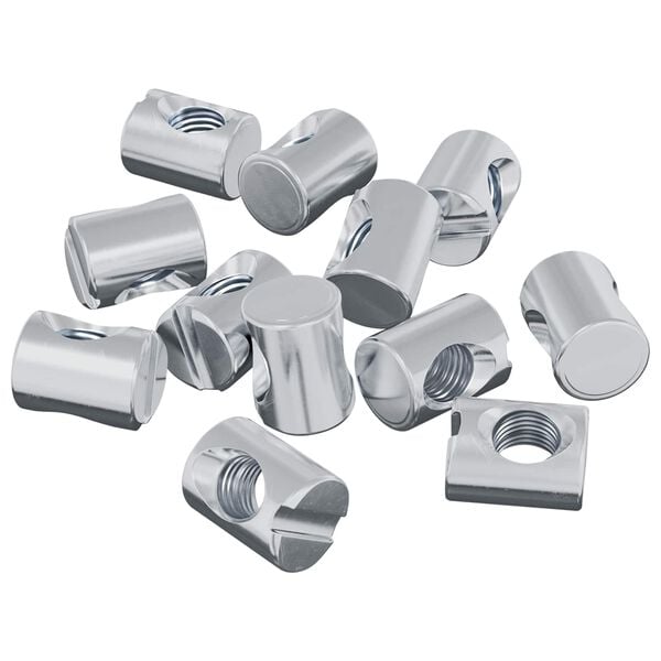 vidaXL Zylindermuttern 12 pcs Silber M6 x 13 mm Metall