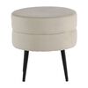 Venture Home Hocker Pot 40x40x40 cm Samt Schwarz und Hellbeige