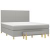 vidaXL Boxspringbett mit Matratze Hellgrau 180x200 cm Stoff