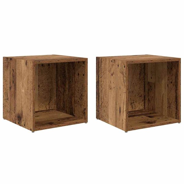 vidaXL TV-Schrankset 2 pcs Altholz 37 x 35 x 37,5 cm Holzwerkstoff
