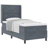 vidaXL Boxspringbett mit Matratze Dunkelgrau 90 x 200 cm Samt