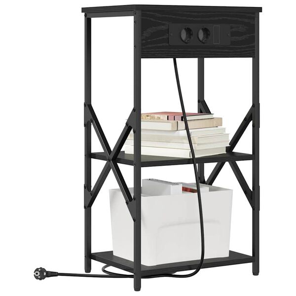 vidaXL Nachttisch Schwarz Eichen-Optik 41 x 31 x 76 cm Holzwerkstoff