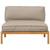 vidaXL Sofa Set mit Kissen Taupe 120 x 92 x 69 cm Massivholz Akazie
