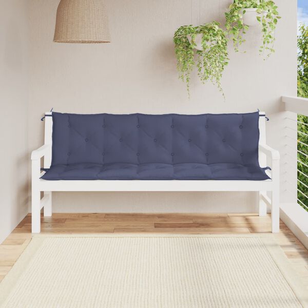 vidaXL Gartenbank-Auflagen 2 Stk. Marineblau 180x50x7 cm Oxford-Gewebe