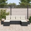 vidaXL Gartensofa-set mit Kissen 6 pcs Schwarz und Creme Poly Rattan