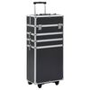 vidaXL Kosmetikkoffer Aluminium Schwarz