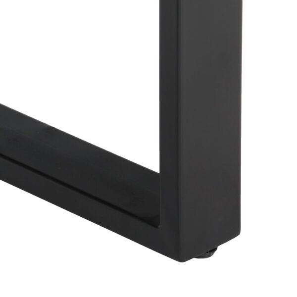 vidaXL Sitzbank 160 cm Schwarz und Braun Echtes Ziegenleder