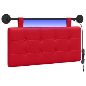 vidaXL H&auml;ngendes Kopfteil Mit LED Licht Rot Kunstleder