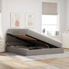 vidaXL Bett mit Stauraum und LED mit Matratze Taupe 160 x 200 cm Stoff