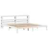 vidaXL Bettgestell mit Kopfteil ohne Matratze Wei&szlig; 200x200 cm
