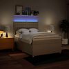 vidaXL Boxspringbett mit Matratze Creme 140x200 cm Stoff