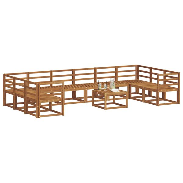 vidaXL Outdoor-Sofagarnitur 11 pcs Natur Massivholz Akazie