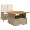vidaXL 2-tlg. Garten-Essgruppe mit Kissen Beige Poly Rattan