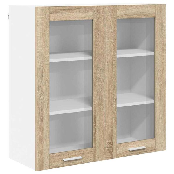vidaXL H&auml;ngeschrank mit T&uuml;r Sonoma-Eiche 80 x 31 x 80 cm Holzwerkstoff