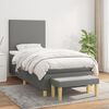 vidaXL Boxspringbett mit Matratze Dunkelgrau 90x190 cm Stoff