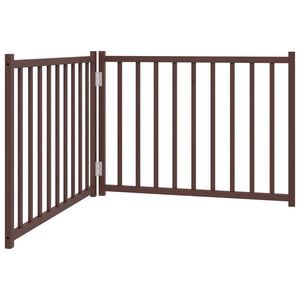 vidaXL 2-tlg. Hundetor Faltbar Braun Eiche 160 cm Massivholz Tanne