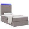 vidaXL Bett mit Stauraum und LED mit LED Taupe 100 x 200 cm Polyester