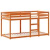 vidaXL Etagenbett mit Dach Wachsbraun 75x190 cm Massivholz Kiefer