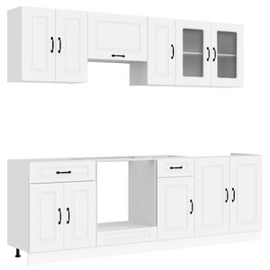 vidaXL 8-tlg. K&uuml;chenschrank-Set Kalmar Wei&szlig; Holzwerkstoff