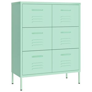vidaXL Schubladenschrank Minzgr&uuml;n 80x35x101,5 cm Stahl