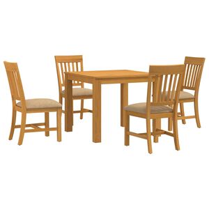 vidaXL Essgruppe 5 stk. Beige Massivholz Eiche