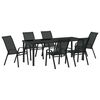vidaXL Garten Essgruppe 7 stk. Schwarz Pulverbeschichteter Stahl