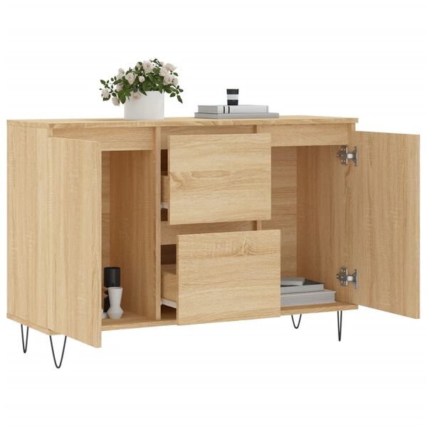 vidaXL Sideboard Sonoma-Eiche 101,5x35x70 cm Holzwerkstoff