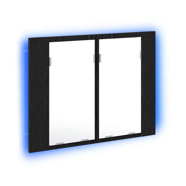 vidaXL Badezimmerspiegelschrank Schwarz Eichen-Optik 60 x 12 x 45 cm