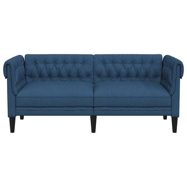 vidaXL Chesterfield-Sofa 2-Sitzer Blau Stoff