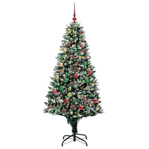 vidaXL Künstlicher Weihnachtsbaum mit 300 LEDs mit Ständer Grün 180 cm