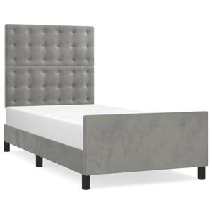 vidaXL Bettgestell ohne Matratze Hellgrau 80x200 cm Samt
