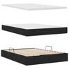 vidaXL Bett mit Stauraum und LED mit LED Schwarz 140 x 200 cm Stoff