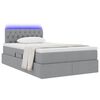 vidaXL Bett mit Stauraum und LED mit LED Hellgrau 120 x 190 cm Stoff