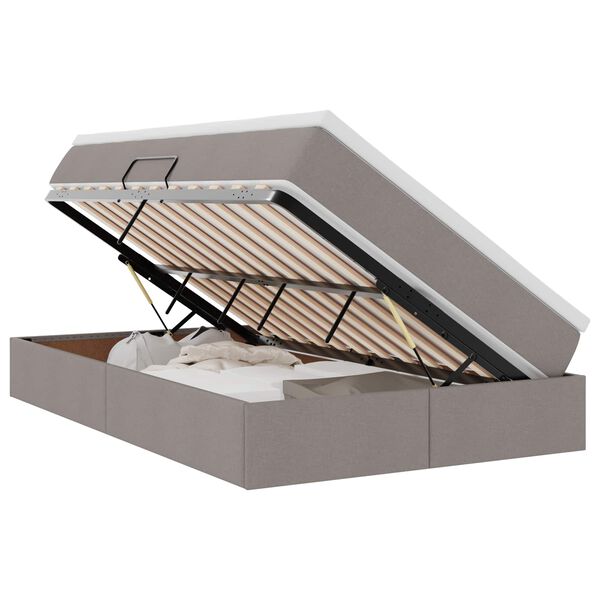 vidaXL Aufbewahrungsbett mit Matratze Taupe 120 x 190 cm Polyester