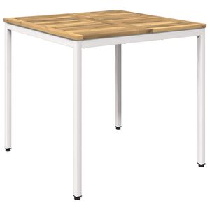 vidaXL Gartentisch Wei&szlig; 80 x 80,5 x 75 cm Massivholz Akazie