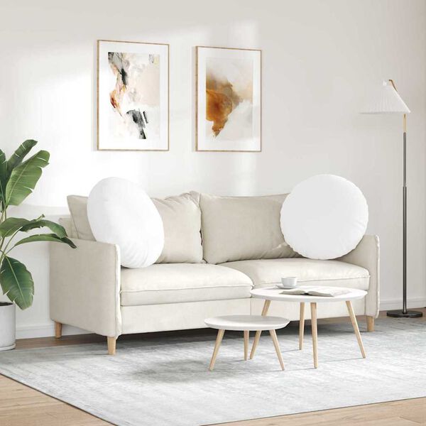 vidaXL Sitzkissen 2 pcs Wei&szlig; &Oslash;80 x 29 cm Stoff