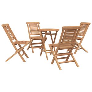 vidaXL Gartenset 5 stk. Braun Massivholz Teak