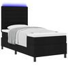 vidaXL Boxspringbett mit Matratze mit LED Schwarz 100 x 200 cm Stoff