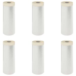 vidaXL Staubschutzfolie mit Klebeband 6 stk. Transparent 240 x 2000 cm
