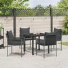 vidaXL Garten Essgruppe 5 pcs Schwarz und Grau PE-Rattan