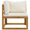 vidaXL 9-tlg. Garten-Lounge-Set mit Auflagen Creme Massivholz Akazie