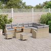 vidaXL Garten-Sofa-Set mit Kissen 12 pcs Beige Poly Rattan