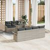 vidaXL Gartensofa-set mit Kissen 8 pcs Hellgrau Poly-Rattan