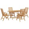vidaXL Garten Essgruppe 5 stk. Braun Massivholz Teak