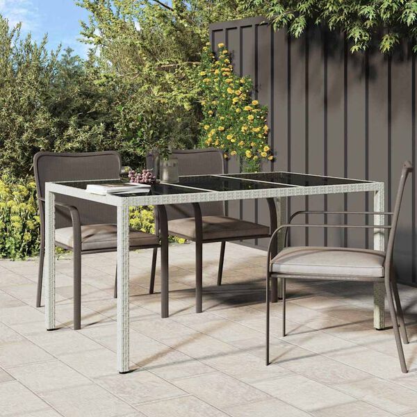 vidaXL Garten-Esstisch Weiß 150 x 90 x 75 cm Poly-Rattan