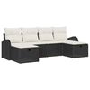 vidaXL Garten-Sofa-Set mit Kissen 6 pcs Schwarz Poly Rattan