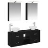 vidaXL Badezimmerschrank-Set 5 stk. Schwarze Eiche Holzwerkstoff