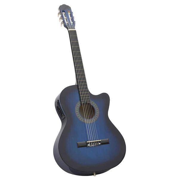 vidaXL 12-tlg. Western Gitarren-Set mit Equalizer und 6 Saiten Blau